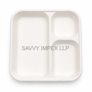 3CP 10inch Square Sugar Bagasse Plate