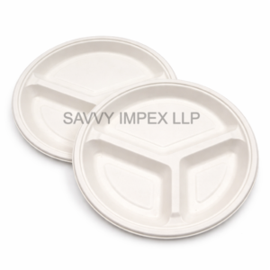 3CP 10inch Round Sugar Bagasse Plate