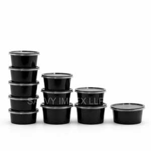 100ml Round Black Plastic container