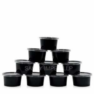 120ml Round Black Plastic container