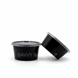 500gm Round Black Plastic container