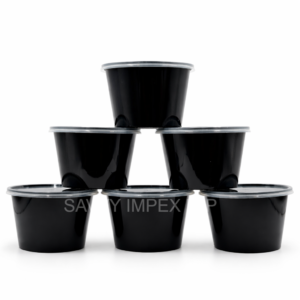 500ml Round Black Plastic container