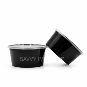 1000ml Round Black Plastic container