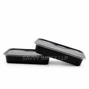 500ml Square Black Plastic container