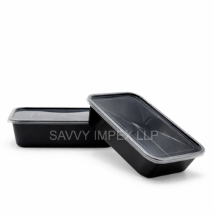 650ml Square Black Plastic container