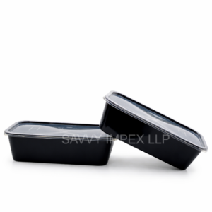 750ml Square Black Plastic container