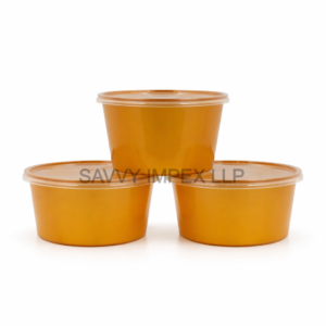 750ml Plastic Gold Round Plastic Container