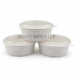 500ML White Salad Box with PP Lid