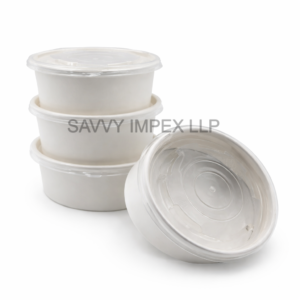 500ML White Salad Box with Pet Lid