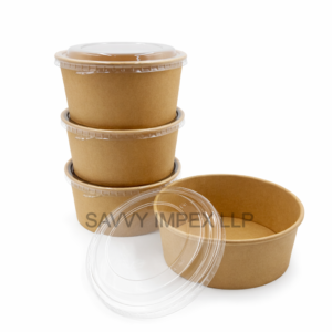 750ML Brown Salad Box with PP Lid