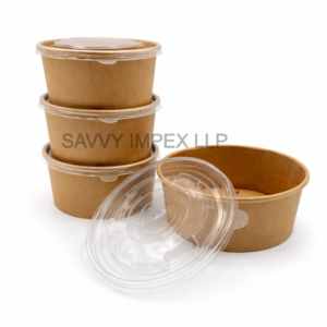 750ML Brown Salad Box with Pet Lid