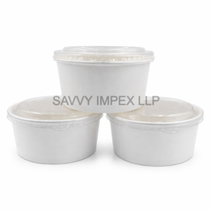 750ML White Salad Box with PP Lid