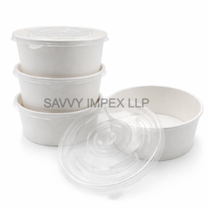 750ML White Salad Box with Pet Lid