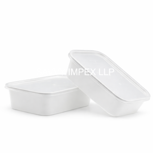 650ml Square White Plastic container