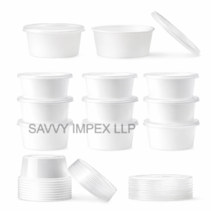 300ml Round White Plastic container