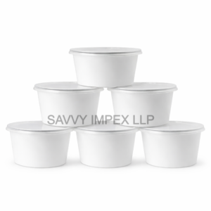 500gm Round White Plastic container
